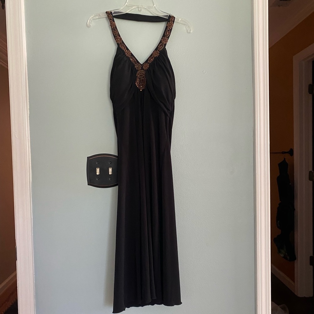 Beaded halter midi dress